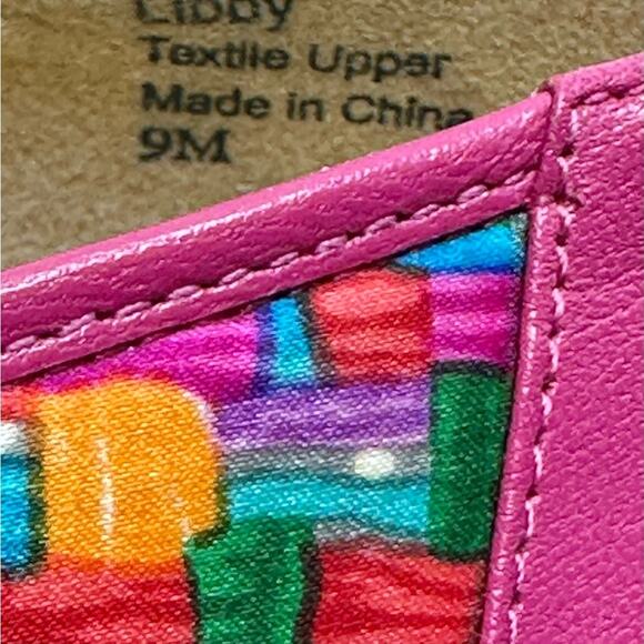 VINTAGE J. Renee Multi-Color Patterned Fabric  HOT PINK “ LIBBY” Heel Size 9 M - Picture 9 of 12